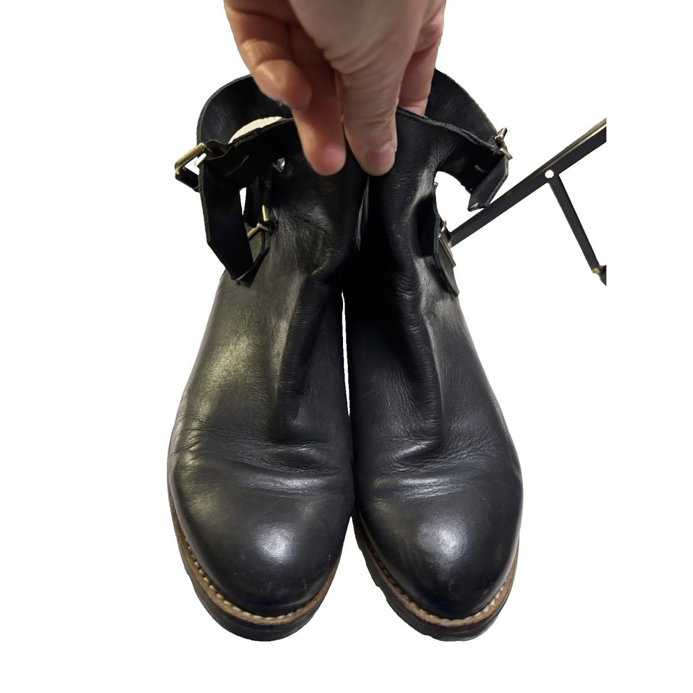 Miista Black Triple-Buckle Lug Sole Moto Boots - Picture 6 of 14